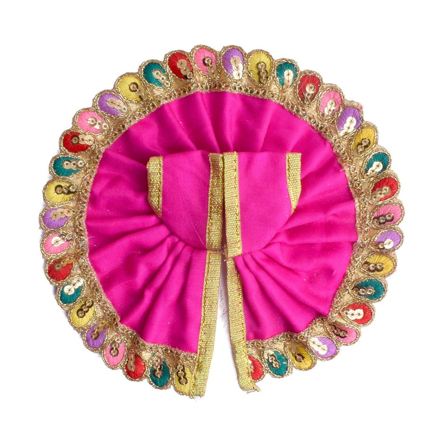 Dark Pink Laddu Gopal Dress with Decorative Embroidered Border (Size 1 & 2)