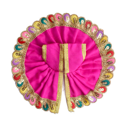 Dark Pink Laddu Gopal Dress with Decorative Embroidered Border (Size 1 & 2)