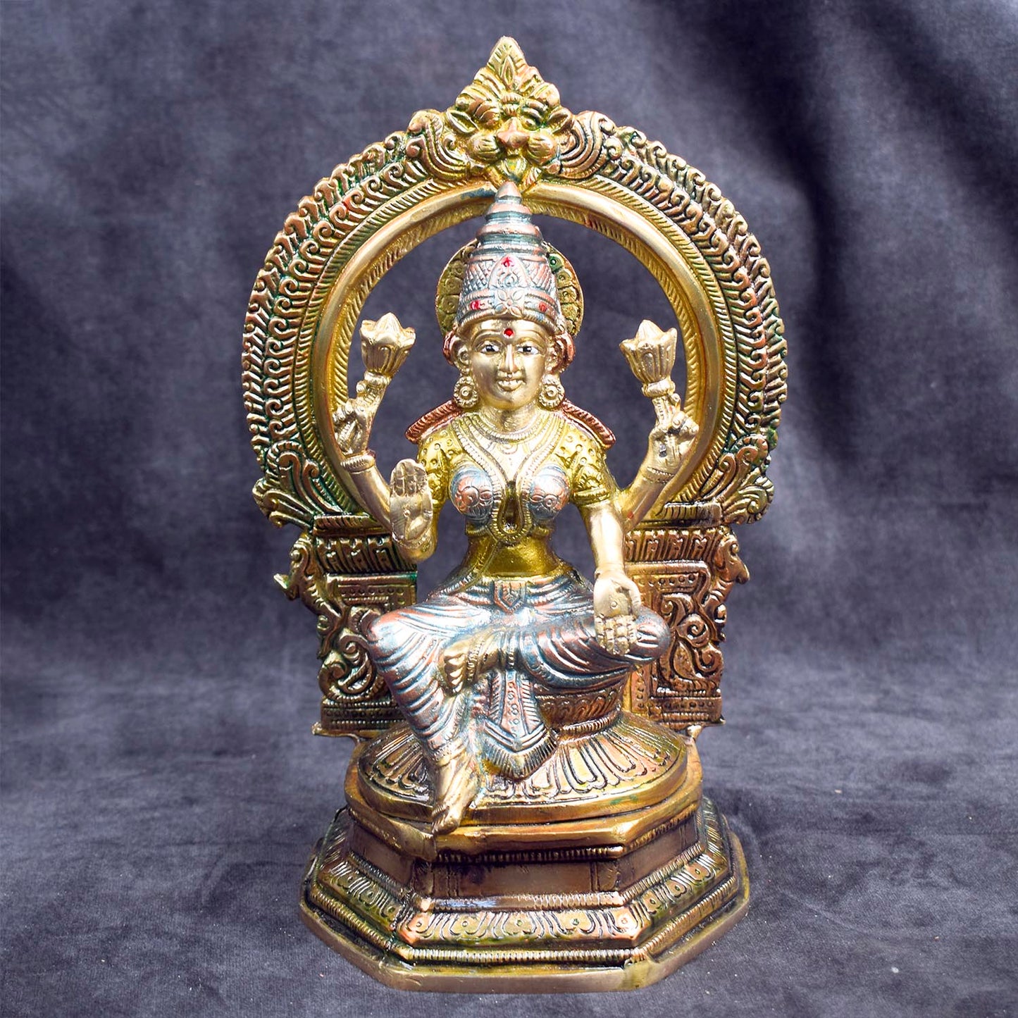 9.3 Inch Traditional Brass Lakshmi Ganesh Murti