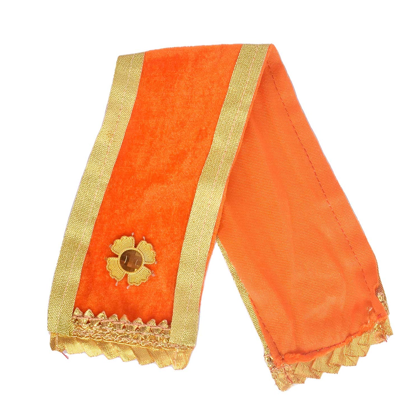 Graceful Orange Angvastra/Patka/Duppata for Rituals