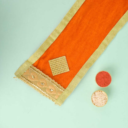 Mesmerizing Orange Angvastra/Patka/Duppata 22/32 Inch