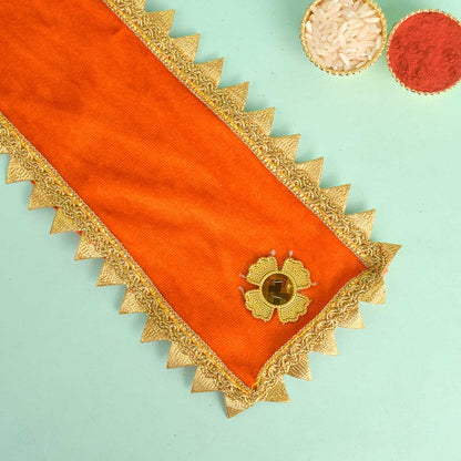 Orange Spiritual Angvastra/Patka/Duppata 15 Inch