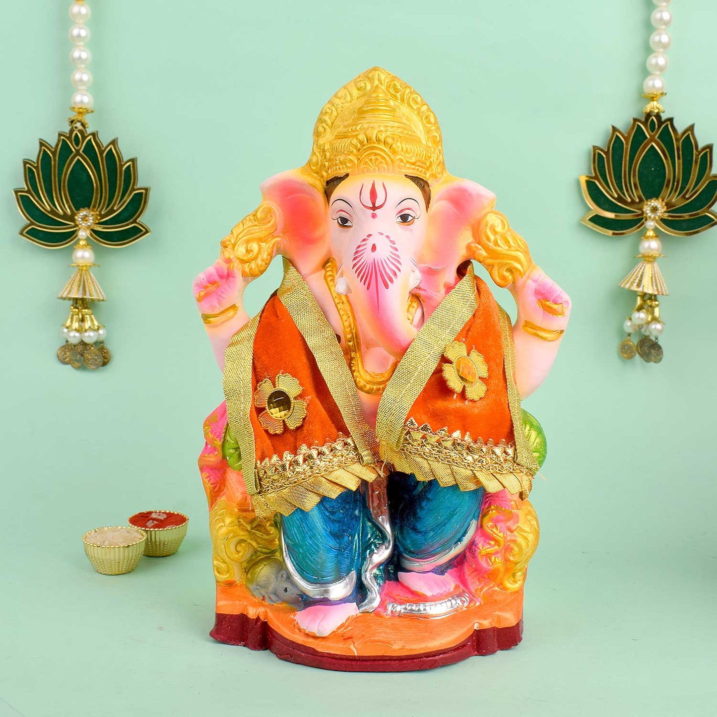 Graceful Orange Angvastra/Patka/Duppata for Rituals