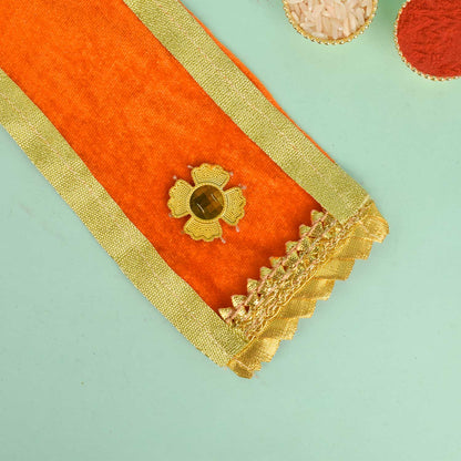 Graceful Orange Angvastra/Patka/Duppata for Rituals