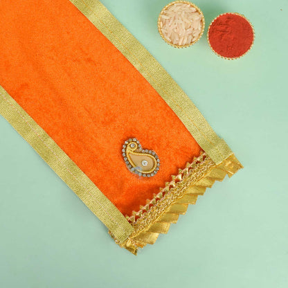 Orange Devotional Angvastra/Patka/Duppata 22 Inch