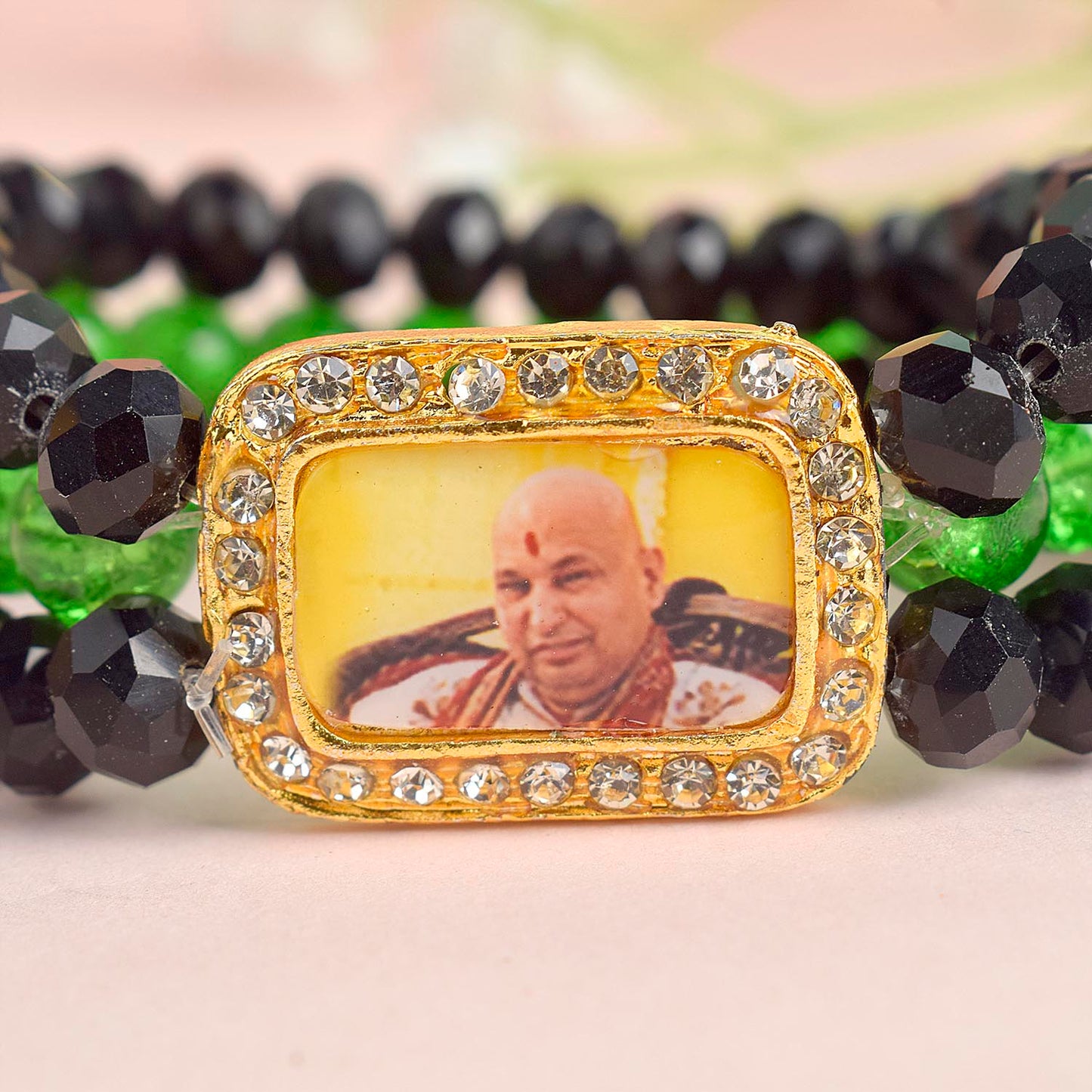 Black & Green Triple Layer Guruji Swaroop Bracelet