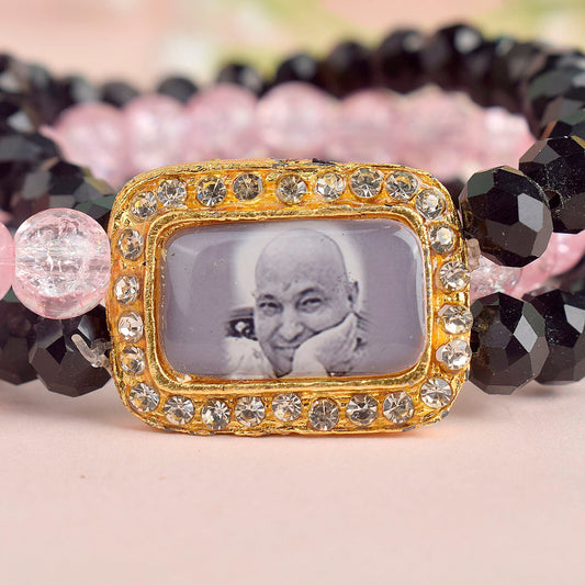 Black & Pink Triple Layer Guruji Swaroop Bracelet