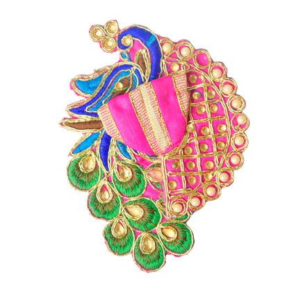 Peacock Embroidered Stonework Laddu Gopal Dress (Size 0 to 2)
