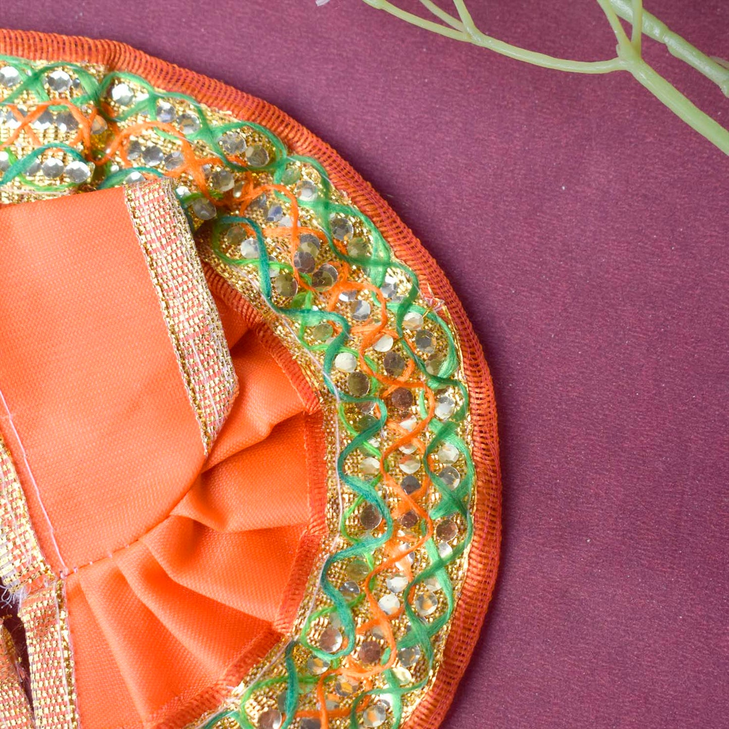 Enchanting Multicolour Laddu Gopal Dress with Golden Border