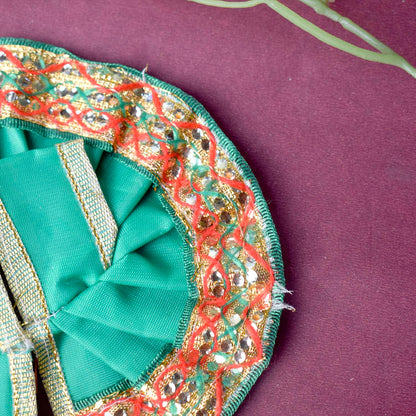Enchanting Multicolour Laddu Gopal Dress with Golden Border