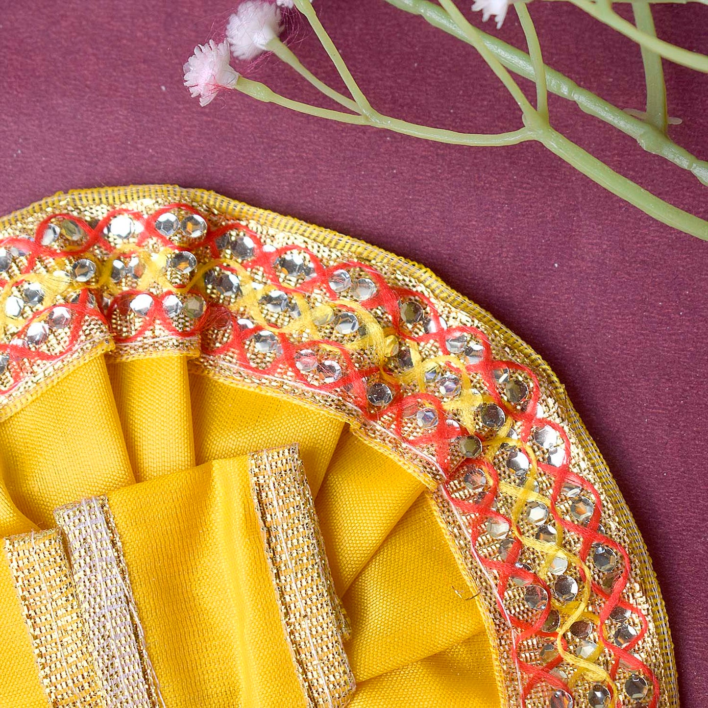 Enchanting Multicolour Laddu Gopal Dress with Golden Border