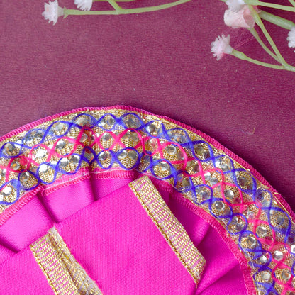 Enchanting Multicolour Laddu Gopal Dress with Golden Border