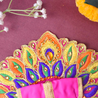 Colourful Matka & Leaf Embroidered Laddu Gopal Dress (Assorted)