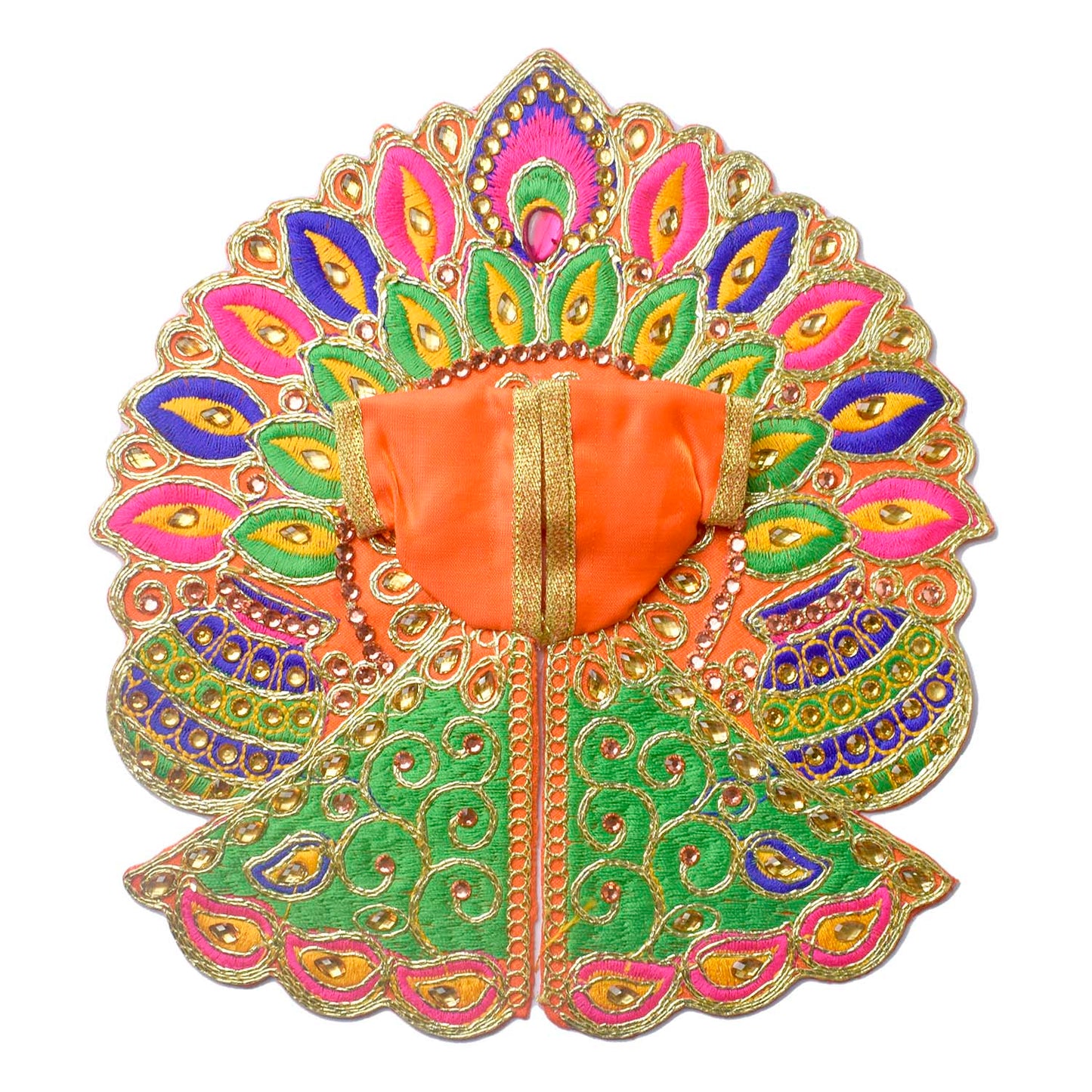 Colourful Matka & Leaf Embroidered Laddu Gopal Dress (Assorted)
