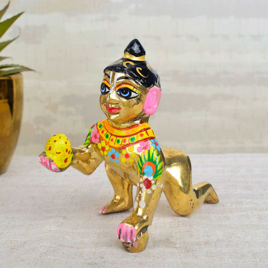 Brass Bal Gopal/Laddu Gopal Idol (Size 5)