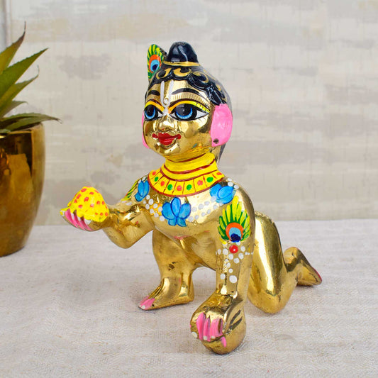 Brass Bal Gopal/Laddu Gopal Idol (Size 7)