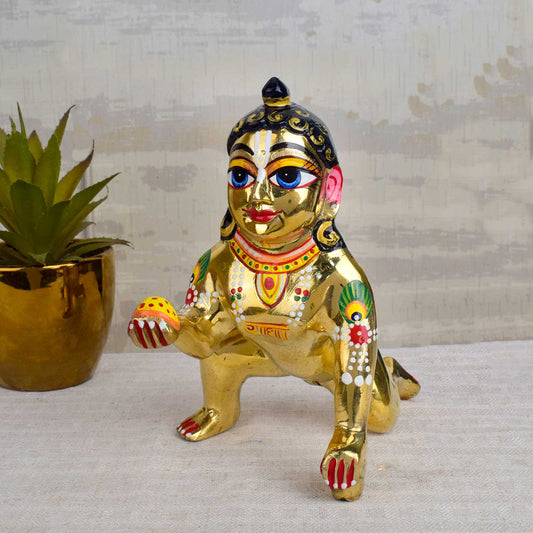 Brass Bal Gopal/Laddu Gopal Idol (Size 9)
