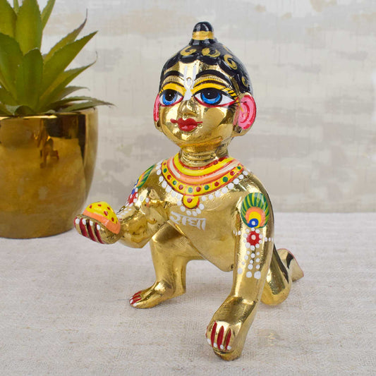 Brass Bal Gopal/Laddu Gopal Idol (Size 6)