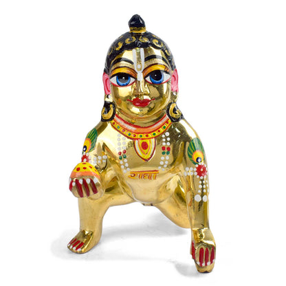 Brass Bal Gopal/Laddu Gopal Idol (Size 9)