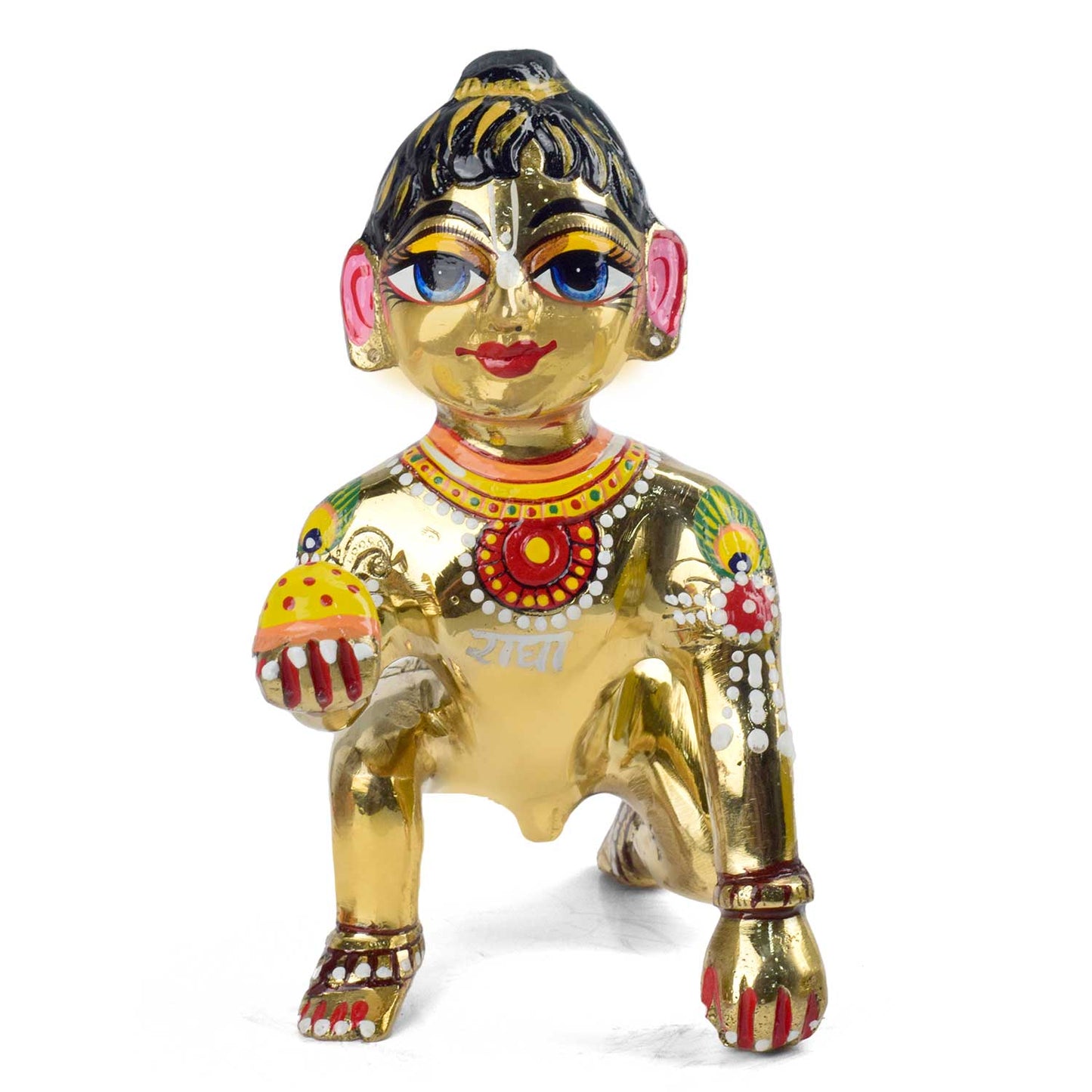 Brass Bal Gopal/Laddu Gopal Idol with Shringar (Size 10)