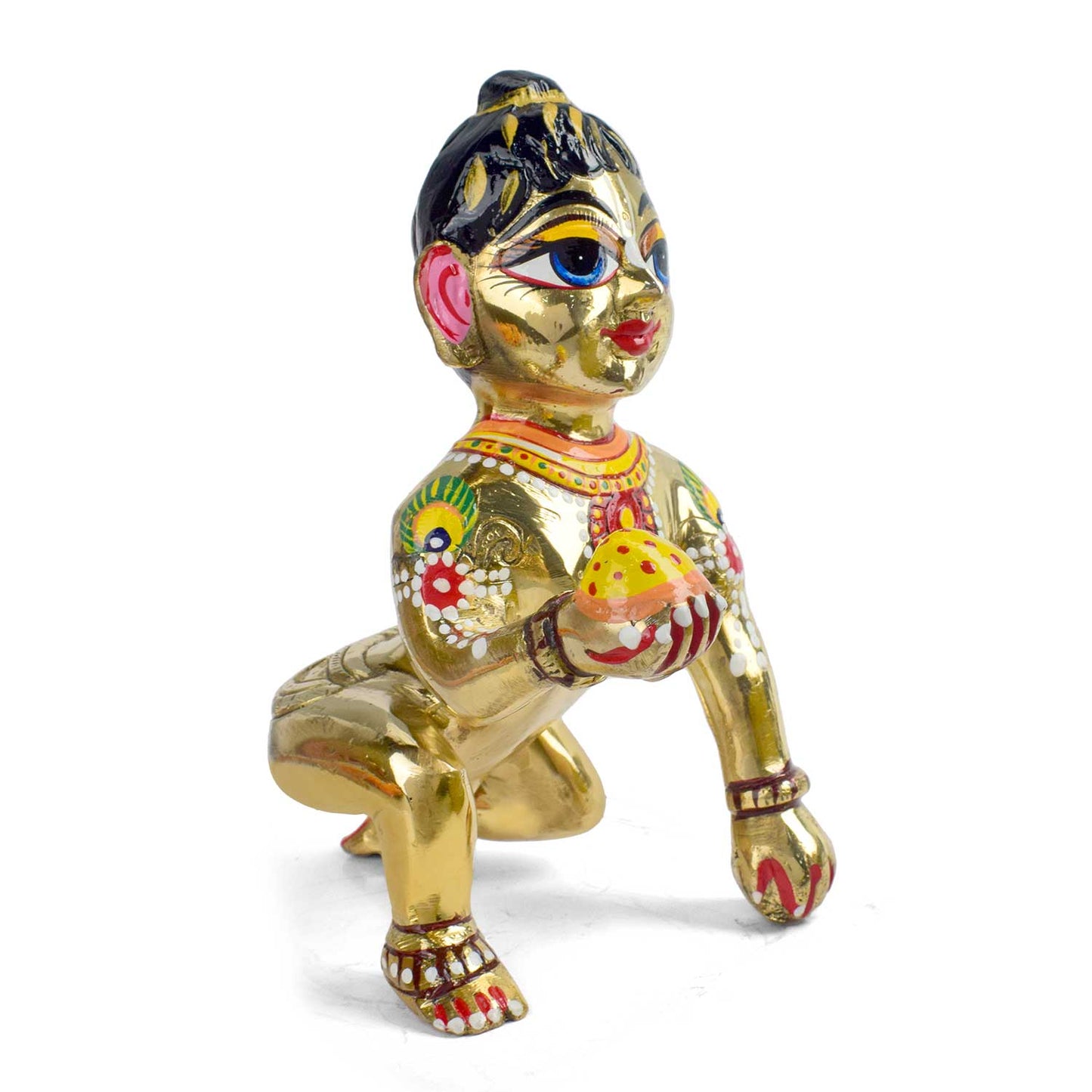 Brass Bal Gopal/Laddu Gopal Idol with Shringar (Size 10)