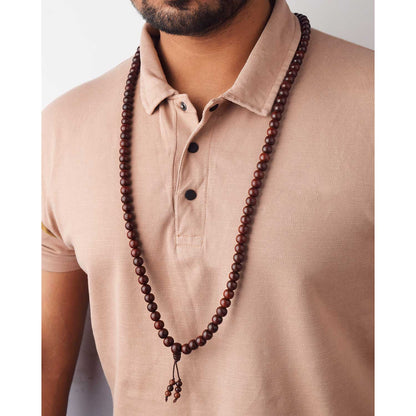 Certified 12mm 100% Original Authentic Pure Elastic Red Sandalwood Jap Mala (Andhra Pradesh)