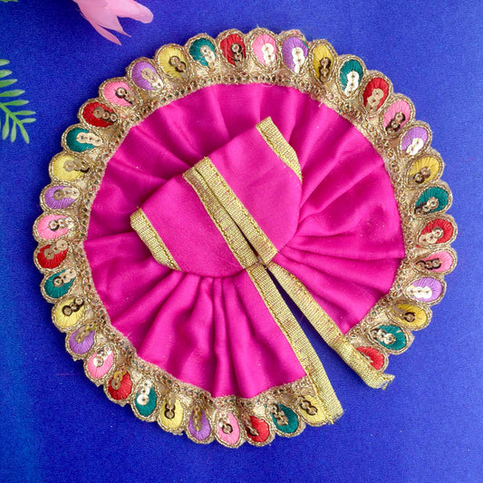 Dark Pink Laddu Gopal Dress with Decorative Embroidered Border (Size 1 & 2)