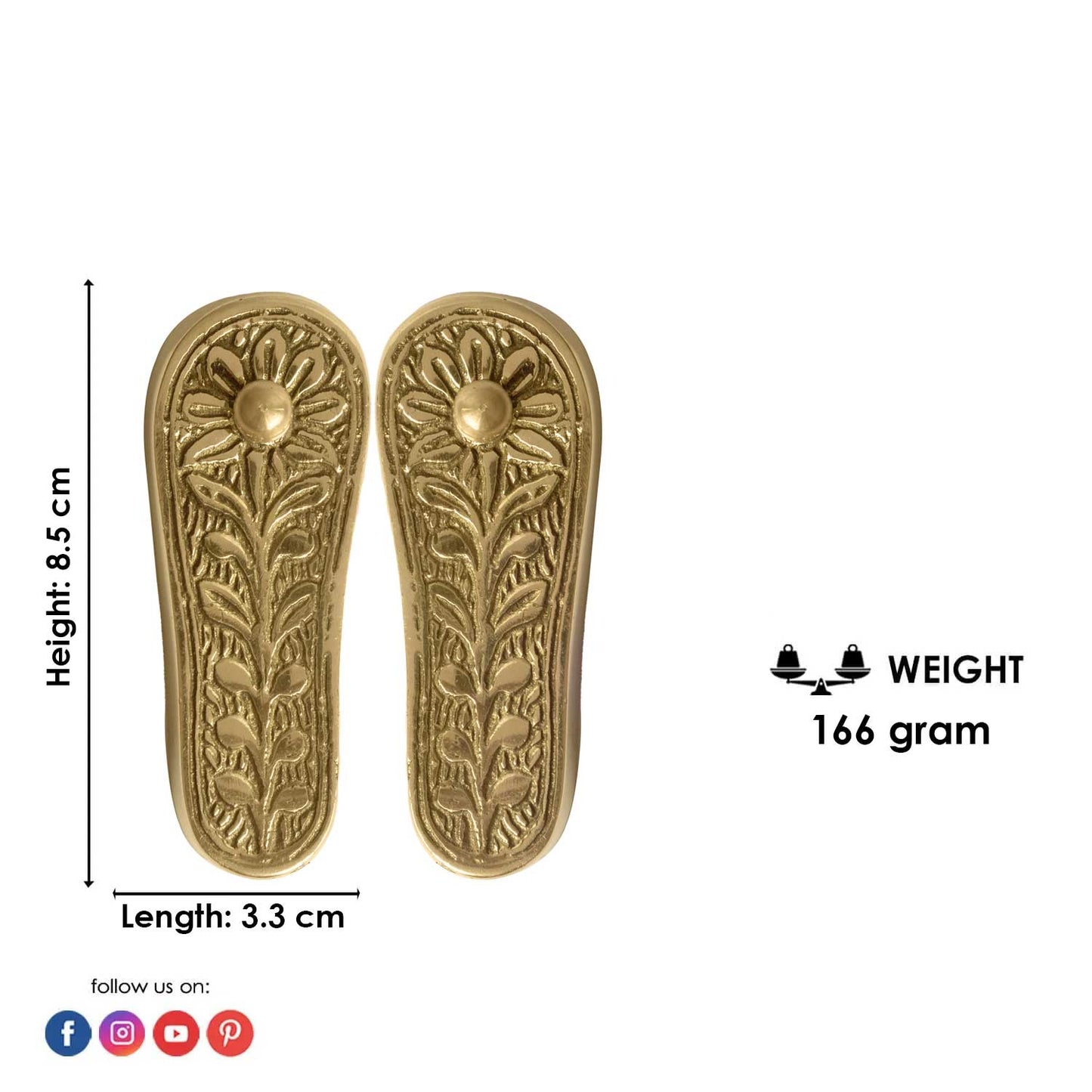 Divine Brass Charan Paduka (Khadau) for Temple & Home Mandir Worship