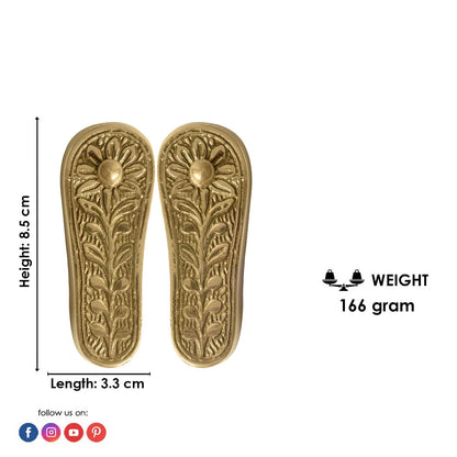 Divine Brass Charan Paduka (Khadau) for Temple & Home Mandir Worship