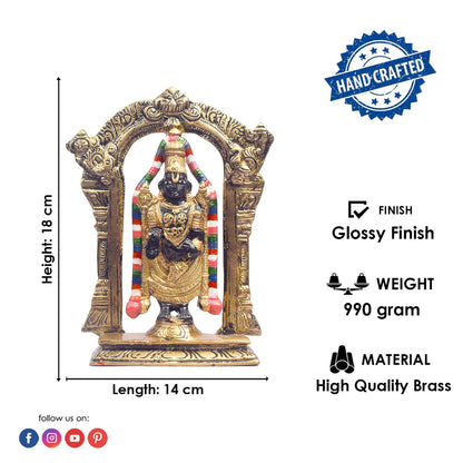 7.1 Inch Antique Brass Tirupati Balaji Murti