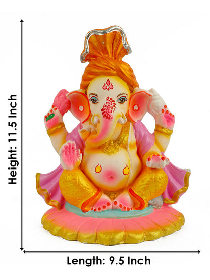 11.5 Inch Lambodara Eco-Friendly Ganesha Idol