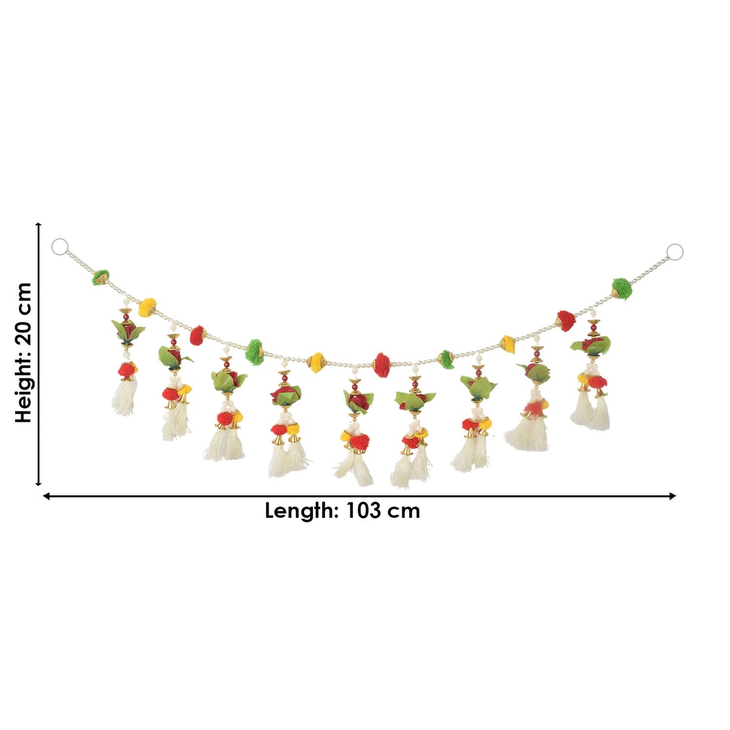 Pom Poms Toran Tassels with flowers - Festive Entrance