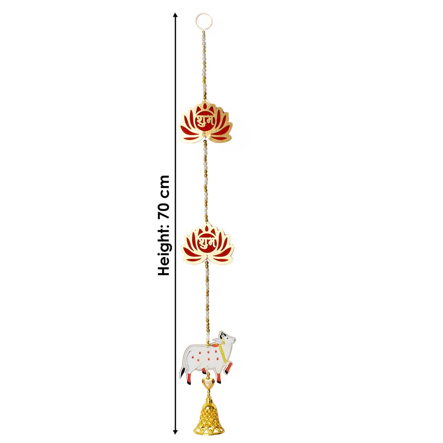 Decorative Lotus Shubh Labh and Cow Wall Hanging