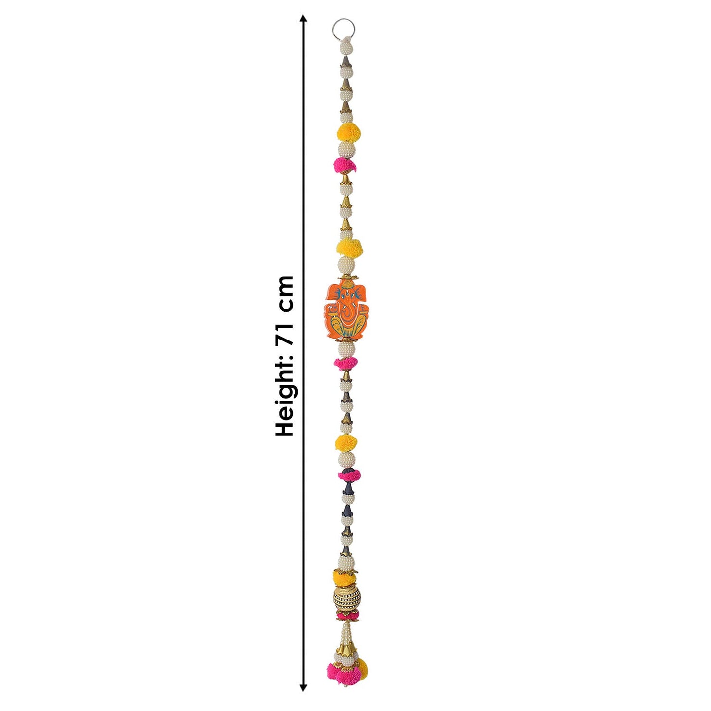 Vibrant Pom Pom Ganesha Latkan Pair – Traditional Door Hanging Set