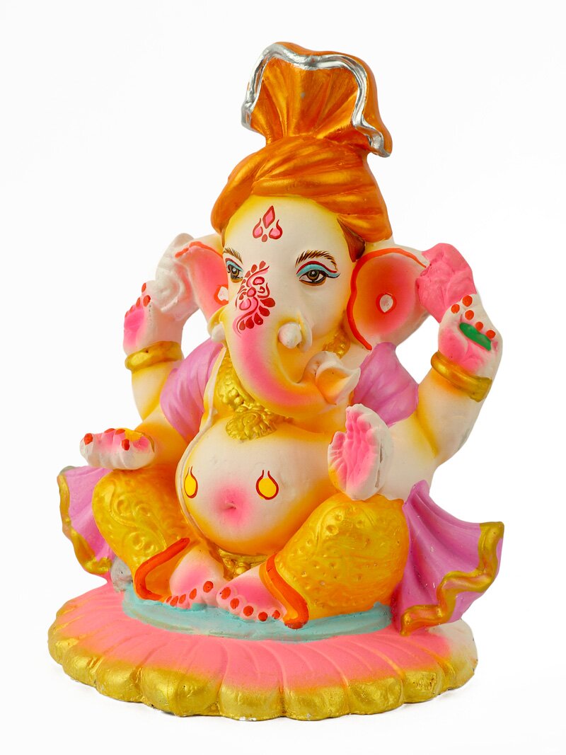11.5 Inch Lambodara Eco-Friendly Ganesha Idol