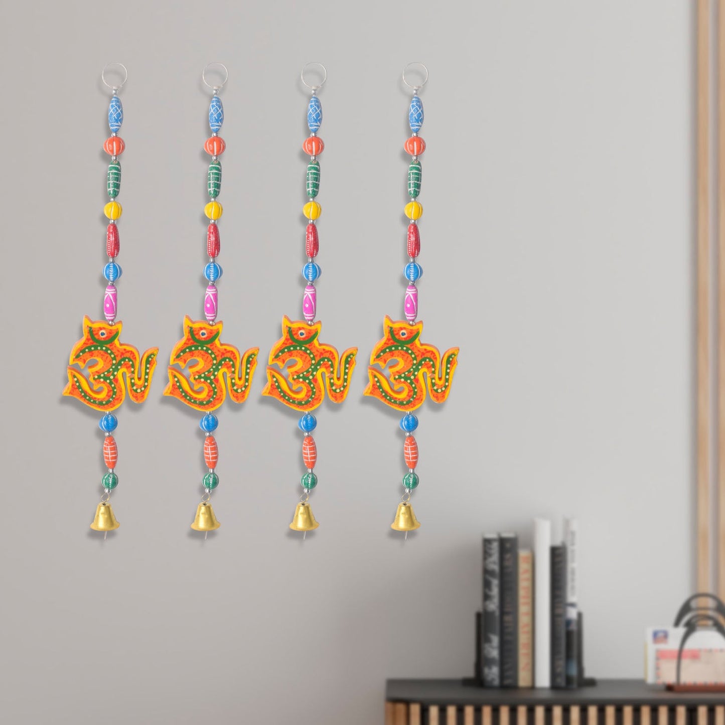 Traditional OM Wall Hanging with Bell – Pooja Room & Entrance Decor