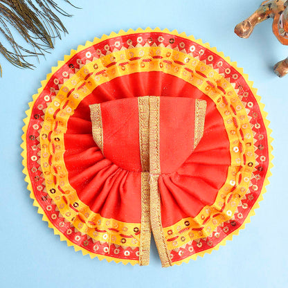 Yellow-Red Laddu Gopal Dress with Sequin Border – India’s Largest Pooja Accessories Brand – www.satvikstore.in